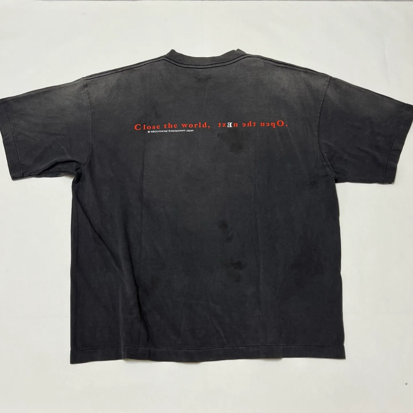 SAINT Mxxxxxx × serial experiments lain × GEEKS RULE GS_SS TEE/LAIN/BLK Sci-fi anime <Lingyin> co-branded ringing tone distressed short-sleeves Washed black S-XL Super rich and delicate printing technology perfectly shows the authentic details Customized co-branded accessories The real correct version Ready-made clothes Assute dyeing Washed to make old Maliu water faded